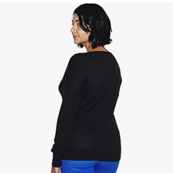 American Apparel Basic Knit V Sweater Size XS Black 100% Cotton New - Picture 8 of 9